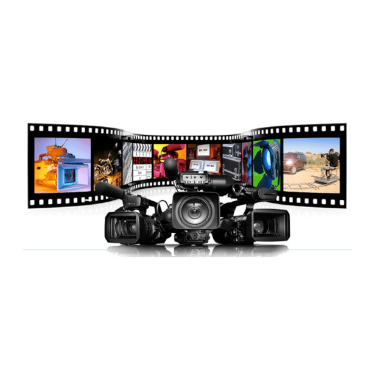 Film Strip and Video Cameras Collage